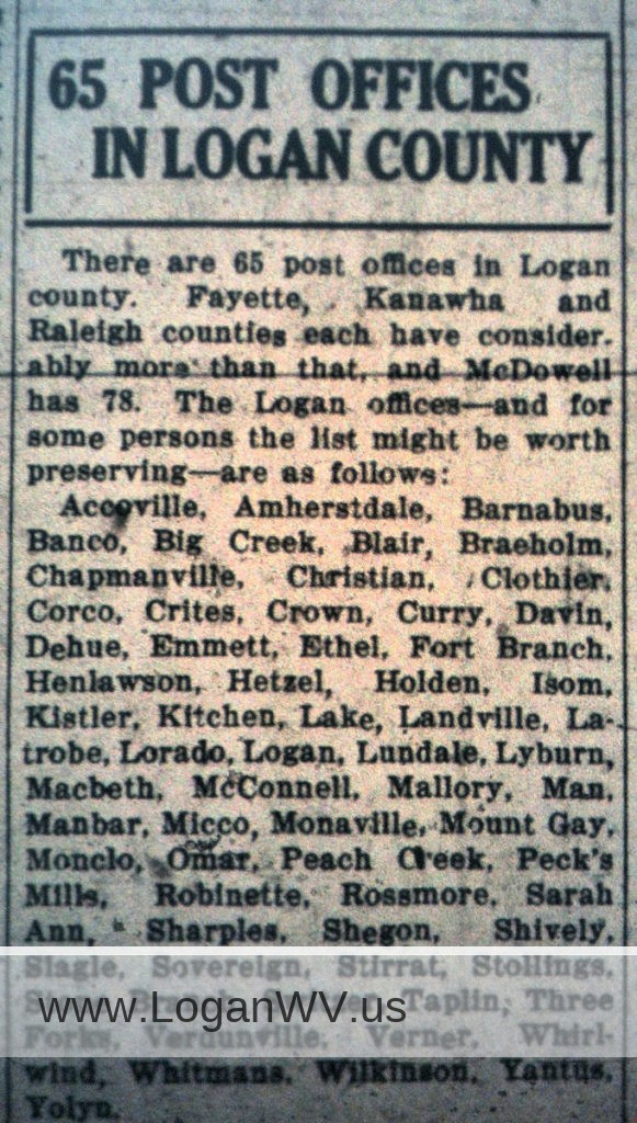 Logan County, WV Communities and Towns Logan WV History and
