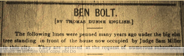 Ben Bolt Logan Banner 1903 newspaper clipping 