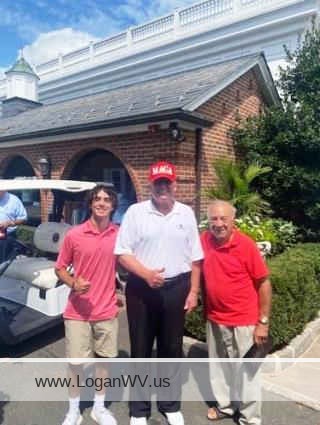 Mel Cottone his grandson Rick Sargent meeting Trump at National Golf Club in Bedminster, NJ