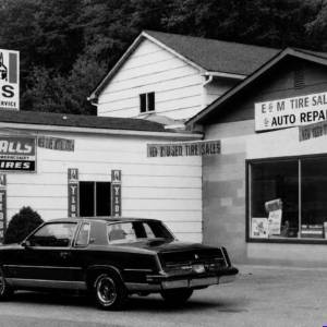 E and M Tire Sales and Auto Parts, Kistler, WV 1983 photo of E & M Tire Sales and Auto Repair, Kistler, Logan, WV