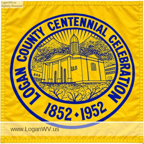 Photo of a 1952 Centennial Celebration Banner, Logan, WV.