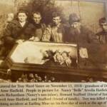 November 1918, Troy Vance 18, grandson of Devil Anse Hatfield was killed in a mining accident on his first day at work. Courtesy of Bill Lamont. Image 1487. November 1918, Troy Vance 18, grandson of Devil Anse Hatfield was killed in a mining accident on his first day at work.