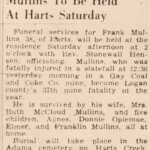 Frank Mullins, 1944 37th Mine Fatality