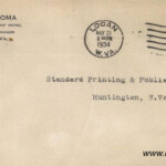 1934 Hotel Aracoma Envelope. The Owner and Manager, E. D. Arters died in 1942 at the age of 51. R. L. Arters is the name on the Shoppers Guide. Probably the son of E. D. Arters. 1934 Hotel Aracoma Envelope