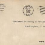 1934 Hotel Aracoma Envelope. The Owner and Manager, E. D. Arters died in 1942 at the age of 51. R. L. Arters is the name on the Shoppers Guide. Probably the son of E. D. Arters. 1934 Hotel Aracoma Envelope