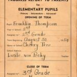 1954-55 Cherry Tree School Report Card <br />
Frema Dingess was my 1st grade teacher and Lucile von Pechy was my 2nd and 3rd grade teacher. 1954-55 Cherry Tree School Report Card