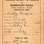 1954-55 Cherry Tree School Report Card <br />
Frema Dingess was my 1st grade teacher and Lucile von Pechy was my 2nd and 3rd grade teacher. 1954-55 Cherry Tree School Report Card