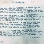1927 Poem by T.C. Whited. Credit goes to Logan County Clerk, John Turner who discovered it taped to a deed and showed it to Brandon Ray Kirk who shared it. 1927 Poem by T.C. Whited