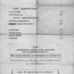 About 1956, Man Drive-In Theatre Snack Bar Menu courtesy of Paula Solar. About 1956, Man Drive-In Theatre Snack Bar Menu