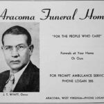 Aracoma Funeral Home c1947 ad courtesy of Mark Edward Jones. Image 81245. Aracoma Funeral Home c1947 ad, Logan County, WV