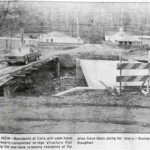 New bridge at Cora, Sunday, December 15, 1985. Logan Banner clipping courtesy of Mark Jones. New bridge being constructed at Cora, Logan County, WV