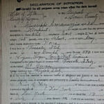 This was the first step to become an American citizen. Declaration of Intention, Guisseppe (Joe) Scaramuzzino courtesy of Bob Piros. Joe Scaramuzzino had a store at Mt. Gay. Guisseppe (Joe) Scaramuzzino, Logan County, WV