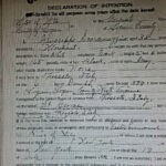 This was the first step to become an American citizen. Declaration of Intention, Guisseppe (Joe) Scaramuzzino courtesy of Bob Piros. Joe Scaramuzzino had a store at Mt. Gay. Guisseppe (Joe) Scaramuzzino, Logan County, WV