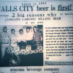 Falls City beer ad courtesy of Dwight Williamson. Image 712. Newspaper clipping of Falls City Beer ad, Logan. WV.