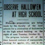 Halloween at Logan High, Logan Democrat, 26 October 1916. Courtesy of Brandon Ray Kirk. Halloween at Logan High, Logan Democrat, 26 October 1916, Logan, WV.
