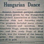Hungarian Dance clipping, Logan Banner, 29 November 1927. Elizabeth Nagy was the winner of the beauty prize. Courtesy of Brandon Ray Kirk. Hungarian Dance clipping, Logan Banner, 29 November 1927. Elizabeth Nagy was the winner of the beauty prize.