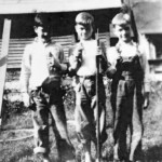 Boys of Monaville. Each holding a frog. L to R Jack and Ray Berry. Third boy unknown. Courtesy of G. B. Berry. Jack and Ray Berry and unknown. Monaville, WV