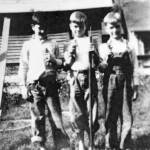Boys of Monaville. Each holding a frog. L to R Jack and Ray Berry. Third boy unknown. Courtesy of G. B. Berry. Jack and Ray Berry and unknown. Monaville, WV