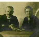 Joe and Littia Manet from Hungary. He was 54 and she was 50. They
arrived in the USA in 1905. Address on the back: Mrs Mary Jenkins, 408 Round Addition, Box 63, Monaville, WV. Courtesy of Bob Piros. Joe and Littia Manet