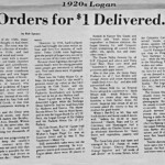 Logan Banner March 4, 1976 clipping. Courtesy of Mark Edward Jones. Image 4891. Logan Banner March 4, 1976 clipping - "Orders for $1 Delivered", Logan, WV.