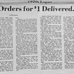 Logan Banner March 4, 1976 clipping. Courtesy of Mark Edward Jones. Image 4891. Logan Banner March 4, 1976 clipping - "Orders for $1 Delivered", Logan, WV.