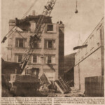 March 6, 1975 Logan Banner clipping showing the demolition of the old Logan General Hospital. 1975 demolition of the old Logan General Hospital, Logan, WV