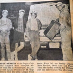 Logan Civic Little League clipping showing Freddy Duncan, Mark Hatcher, David Allie and F. M. (Nig) Pierce. Courtesy of Frances Pierce Nelson-Hampson. (75664) Logan Civic Little League, Logan, WV - Freddy Duncan, Mark Hatcher, David Allie and F. M. (Nig) Pierce