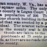 1893 clipping courtesy of Bobbie Henthorn Spiers. 1893 clipping about Logan County. WV