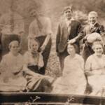Monaville WV 10-24-1918. Names on pic: Pearly Skeins, Eva H. , Thos Jones, Miss Clara May, Roy McCloud, Freida Holkomb, Jay Smith, Oma Stollings. Photo courtesy of Brenda L. Birchmeier. Monaville WV 10-24-1918