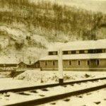 Winter came to Monaville. Church and YMCA. Courtesy of G. B. Berry. Monaville, WV
