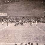 1940s high school football game at the old Monitor Ballpark. Monitor Ballpark, Logan County, WV