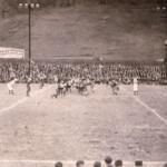 1940s high school football game at the old Monitor Ballpark. Monitor Ballpark, Logan County, WV