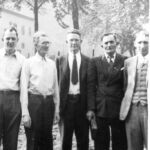 L to R: Carl Vallance, Denny Roberts, ..... Raikes, Oscar Disney and Jeff Curry. Courtesy of James Vallance via G. B. Berry. Preachers of Monaville and Logan County, WV