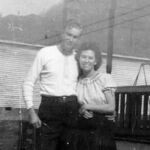 Seibert and Helen Smith with the Monaville Elementary School in the background. Courtesy of G. B. Berry. Seibert and Helen Smith, Monaville, WV