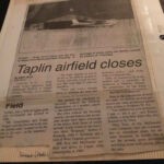 Taplin Airfield Closes - Logan Banner clipping courtesy of Nancy Varney York. Taplin Airfield, Logan County, WV