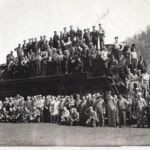 Photo courtesy of Connie Pruitt-Graybeal. "My dad (Delbert Pruitt) and my granddaddy (Eugene Pruitt) 1948 Peach Creek Rail Yard." If you can name any of them, please leave a message and reference photo 49. 1948 Peach Creek Yard Workers