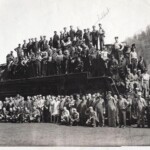 Photo courtesy of Connie Pruitt-Graybeal. "My dad (Delbert Pruitt) and my granddaddy (Eugene Pruitt) 1948 Peach Creek Rail Yard." If you can name any of them, please leave a message and reference photo 49. 1948 Peach Creek Yard Workers