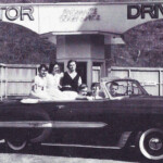 Monitor Dive-In Theatre from the 1955 LHS Yearbook. Bob Compton is the driver. When the Monitor Drive-In was closing, the last movie played was "The Last Picture Show". Image 661567. 1955 Monitor Dive-In Theatre, Logan County, WV
