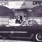 Monitor Dive-In Theatre from the 1955 LHS Yearbook. Bob Compton is the driver. When the Monitor Drive-In was closing, the last movie played was "The Last Picture Show". Image 661567. 1955 Monitor Dive-In Theatre, Logan County, WV