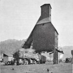 Coaling station at the Peach Creek Yards. From Sept 1930 issue of West Virginia Review. Courtesy of Danny Kennedy, Image 18943. 1930 view of the Peach Creek Yards Coaling Station, Logan, WV.