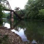 Henlawson RR Bridge being demolished. Courtesy of Joe Peyton. Henlawson RR Bridge being demolished