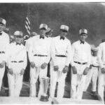 No. 11 Island Creek Coal Mine First Aid Team about 1930 courtesy of Bob Piros. L-R Bill Haslam, Paul Tarkany, Joe Edenton, Louie Veres, last two are unknown. Please leave a comment, if you can identify them and reference photo 118945. No. 11 Island Creek Coal Mine First Aid Team courtesy of Bob Piros