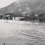 A 1939 LHS Yearbook photo showing area flooding. The Mt. Gay Coal Mine is in the background. Spring Flooding 1939