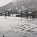 A 1939 LHS Yearbook photo showing area flooding. The Mt. Gay Coal Mine is in the background. Spring Flooding 1939