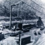 Bird's Eye View of Railroad Yard at Peach Creek, Logan County, W. Va.
ca. 1950. With permission & courtesy of <a href="http://wvhistoryonview.org/">wvhistoryonview.org</a> Railroad Yard at Peach Creek, Logan County, W. Va.