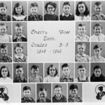 Cherry Tree Grade School - Grades 3-5, 1948-9. Lucille VonPechy, -,Linda Hatfield, George Bryant, Linda Napier, Reggie Carver,-,Joseph Hatfield, Delores Hood Thomas Ripley, Johnnie Baisden, John Collins, Steve Ratz, Shirley Maynard, Ralph? Thema Mae Dingess, Carl Burgess, Linda Lou Elkins, Betty Burgess, Joe ?, Beulah Samson Simon Gore, Helen Gore, Elwood Carver, Dickie Bil Hood, Gracie Newsome, Eban Scaggs, Richard Vinson, -, Lloyd ? Bobby McCormack, Jackie Tiller, Kenneth Tiller, Joe Piros Cherry Tree Grade School - Grades 3 - 5, 1948-9