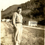 John Bush was the owner of the ESSO station. Cherry Tree Grade School shown in the background. Cherry Tree School and John Bush