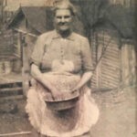 Photo courtesy of Betty Taylor Griffin. She writes. This is a picture of my beloved grandmother Margaret Robinson Curry, 1878-1964. This picture was taken at Dehue at a boarding house that she managed. One of my favorites of her feeding the chickens. Margaret Robinson Curry (1878-1964), Dehue, Logan County, West Virginia.