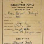 Courtesy of Bob Piros. Robert Piros 1st Grade Report Card (1952-53), Cherry Tree Grade School, Logan County, WV