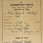 Courtesy of Bob Piros. Robert Piros 1st Grade Report Card (1952-53), Cherry Tree Grade School, Logan County, WV